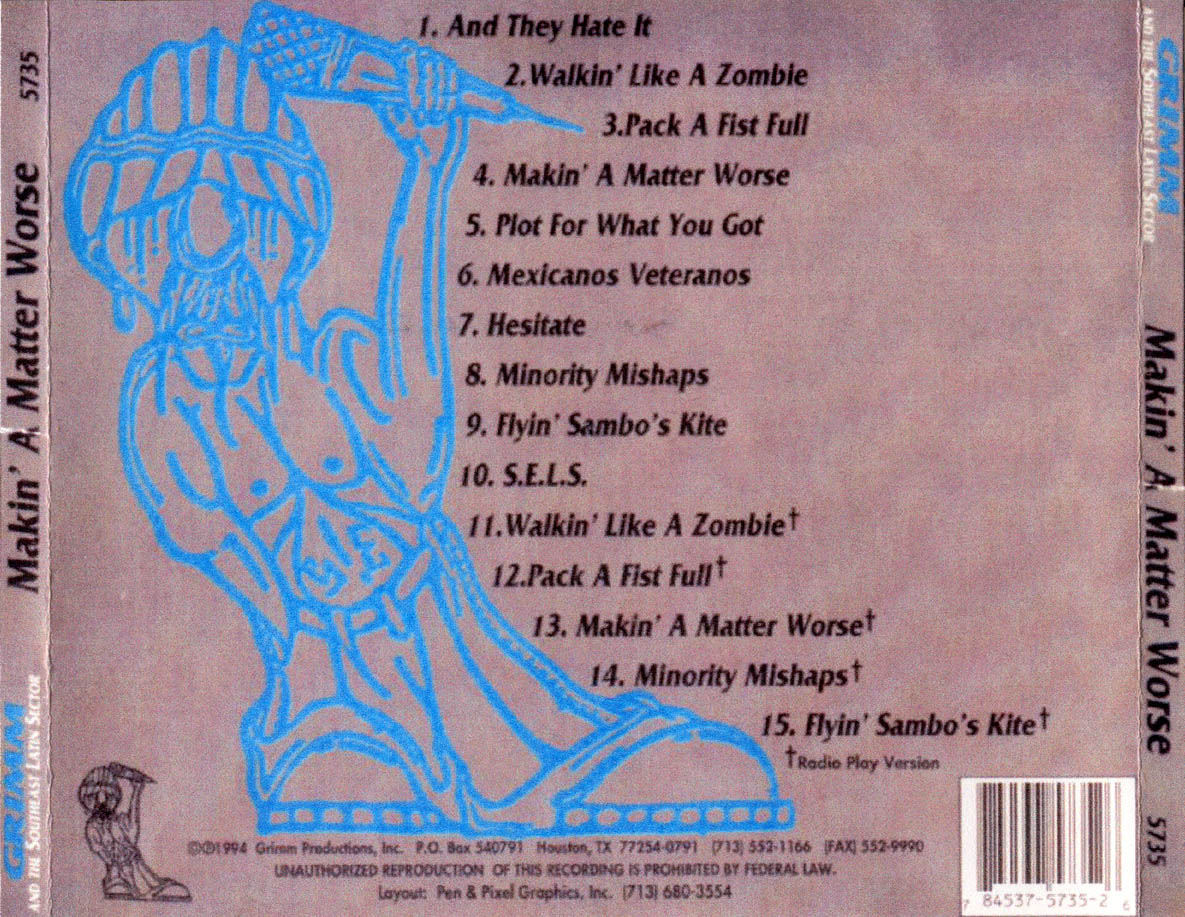 Grimm and The SouthEast Latin Sector: Makin' A Matter Worse: CD Grimm and The SouthEast Latin Sector: Makin' A Matter Worse: CD