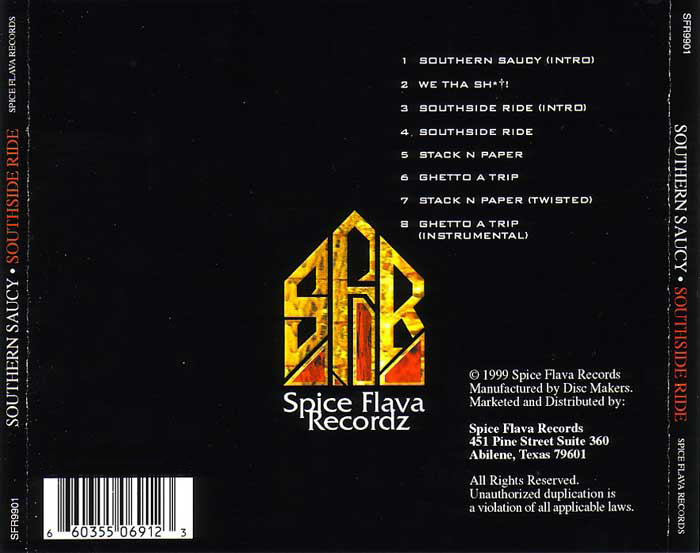 Southside Ride by Southern Saucy (CD 1999 Spice Flava Recordz) in Fort ...