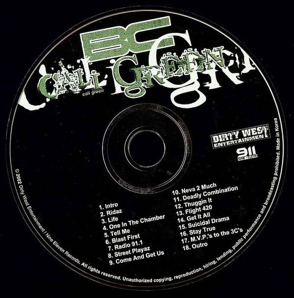 Cali Green by BC (CD 2002 Dirty West Entertainment) in Fairfield | Rap ...