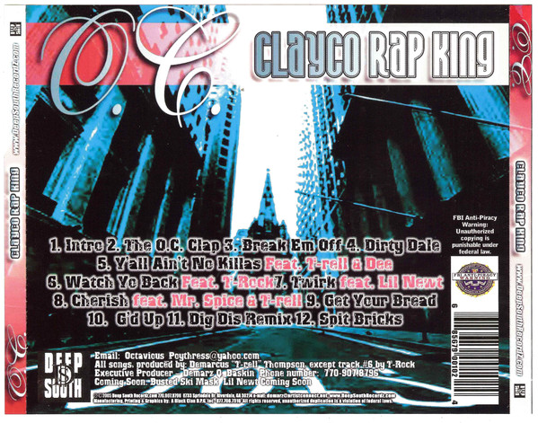 Clayco Rap King by O.C. (CD 2005 Deepsouth Records) in Atlanta | Rap ...