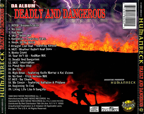 Humanreck Rapper Deadly And Dangerous by Humanreck (CD 1999 Bad Newz Records) in Newport ...