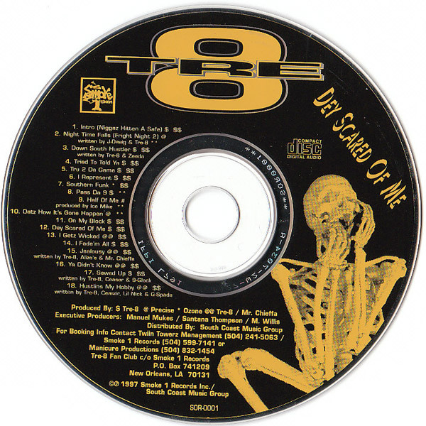 Dey Scared Of Me by Tre-8 (CD 1997 Smoke 1 Records) in New Orleans 