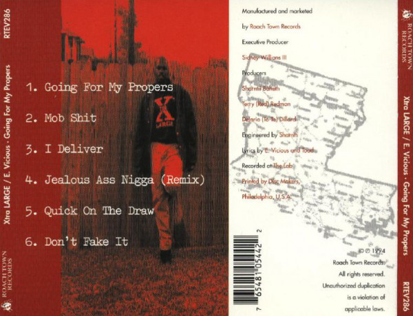 Xtra Large/E. Vicious: Going For My Propers: CD Xtra Large/E. Vicious: Going For My Propers: CD