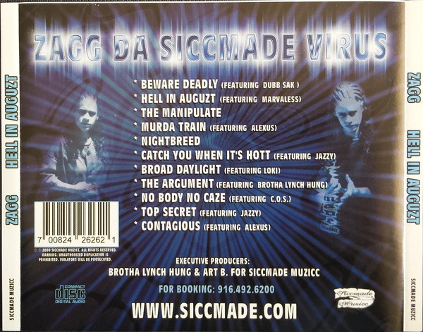 Zagg Rapper Hell In August by Zagg (CD 2000 Siccmade Muzicc) in Sacramento | Rap ...