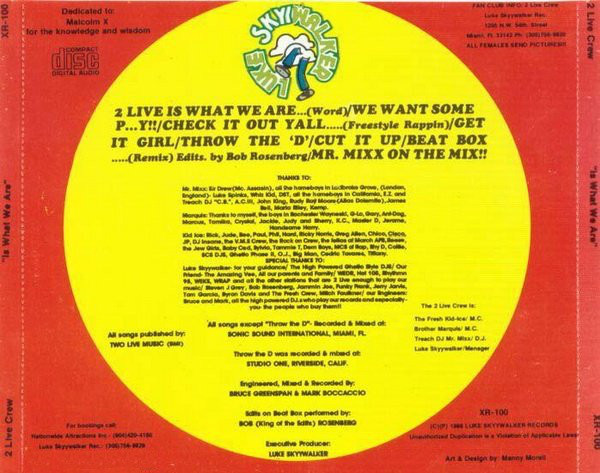 2 Live Is What We Are by The 2 Live Crew (CD 1986 Luke Skyywalker ...