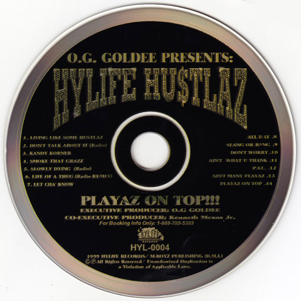 O.G. Goldee presents Hylife Hustlaz: Playaz On Top: CD O.G. Goldee presents Hylife Hustlaz: Playaz On Top: CD