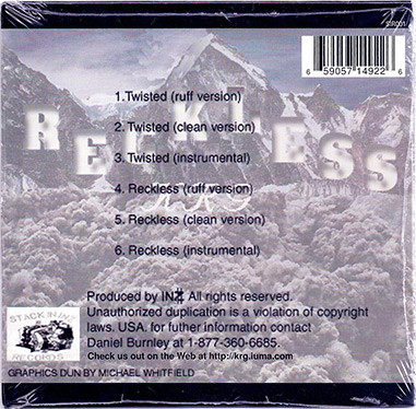 Reckless by KRG (CD Maxi 1999 Stack In Inz Records) in Denver | Rap ...