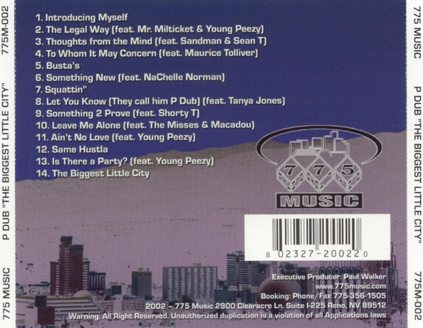 The Biggest Little City by P-Dub (CD 2002 775 Music) in Reno 