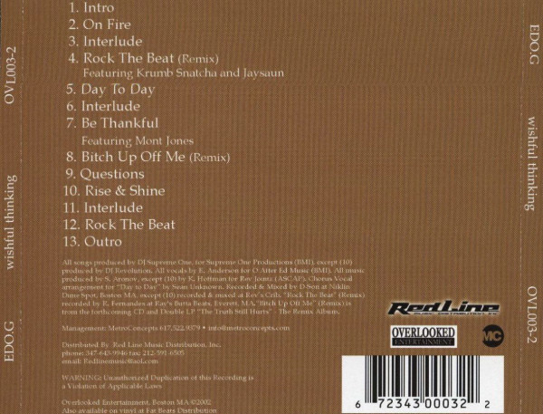 Wishful Thinking by Edo.G (CD 2002 Overlooked Entertainment) in 
